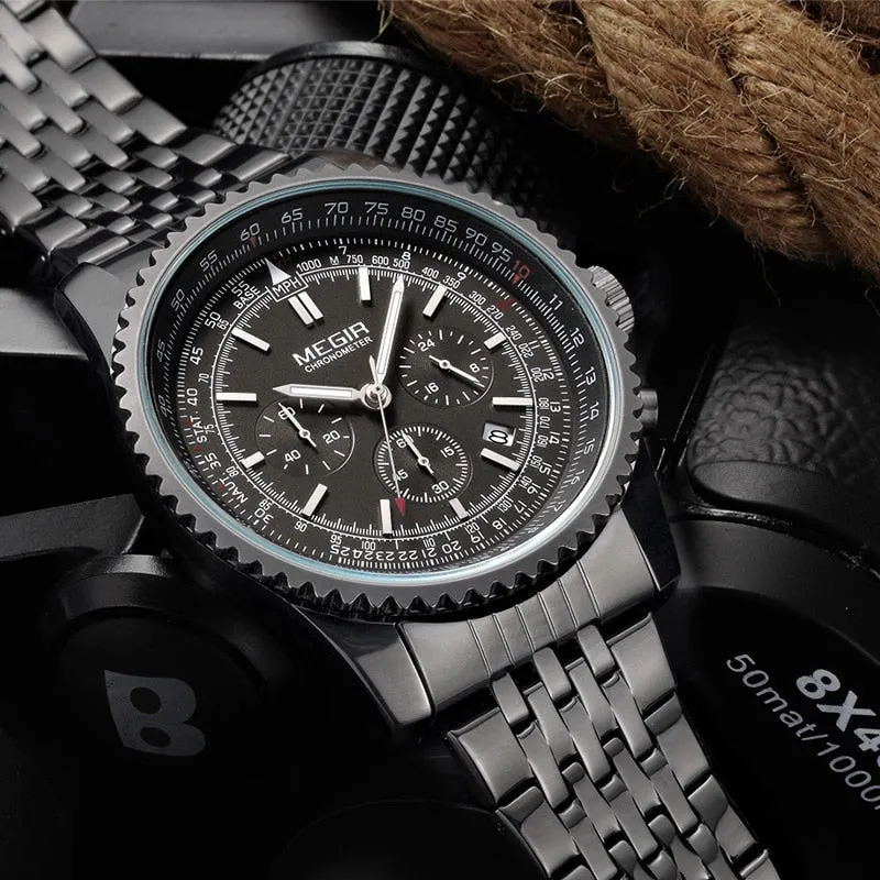 MEGIR Quartz Watch Men Military Sport Chronograph Luminous Clock Mens Watches Top Brand Luxury Wristwatch relogio masculino