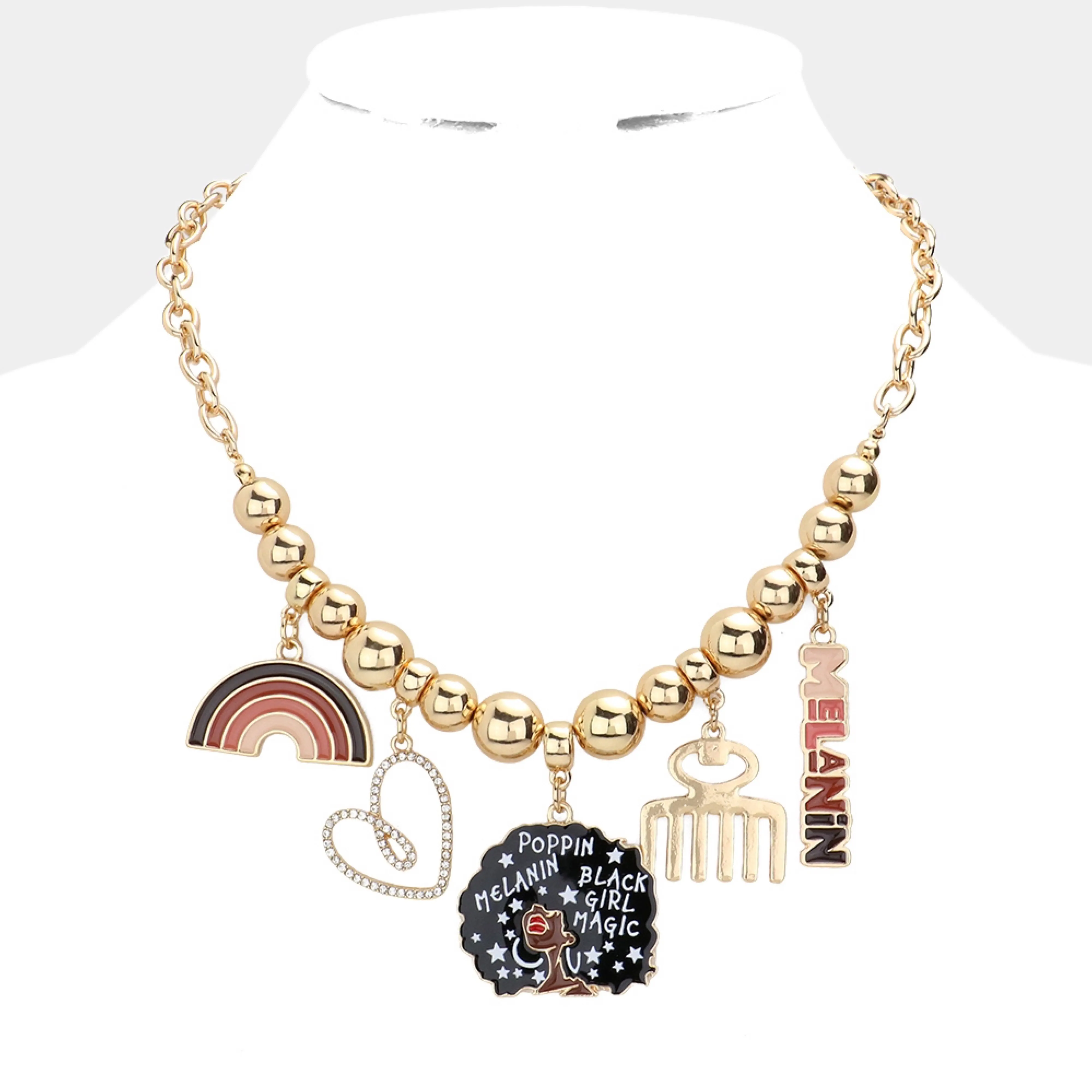 Melanin Poppin’ Charm Necklace