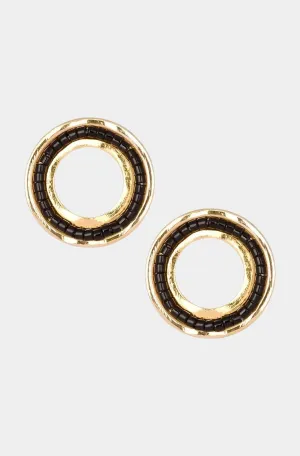 Melted Circle Stud Earrings