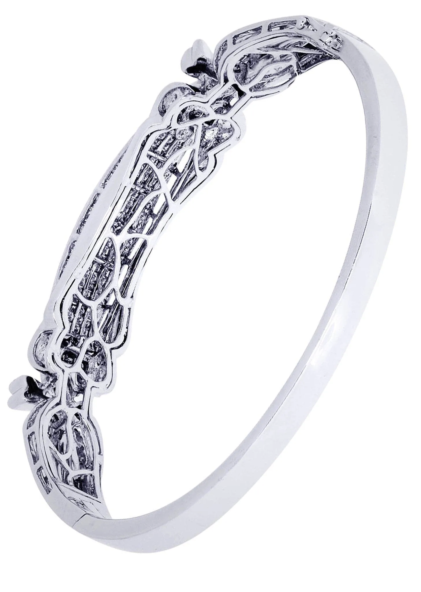 Mens Diamond Bangle White Gold| 1.95 Carats| 33.54 Grams