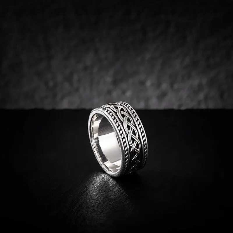 Mens Sterling Silver Celtic Knot Wedding Ring S21048