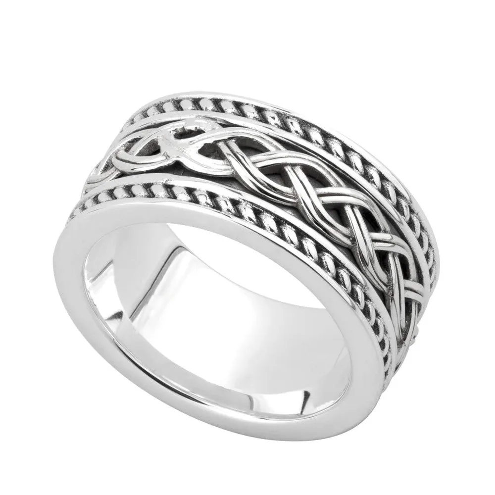 Mens Sterling Silver Celtic Knot Wedding Ring S21048