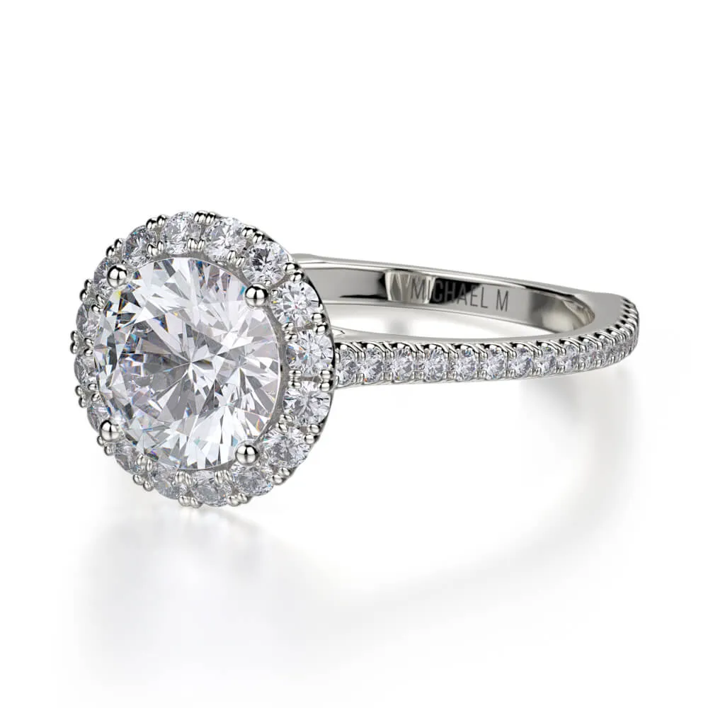 Michael M EUROPA 18K White Gold Engagement Ring R440S-1