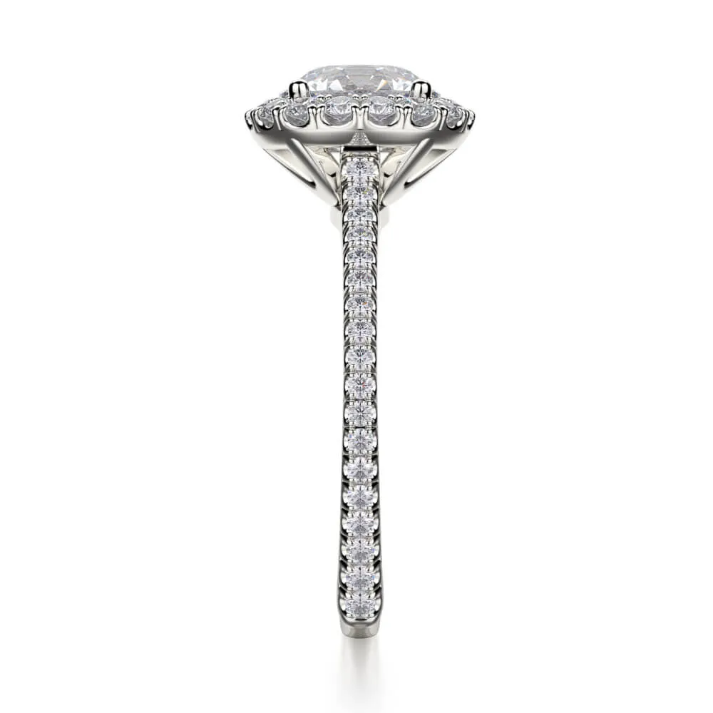 Michael M EUROPA 18K White Gold Engagement Ring R440S-1