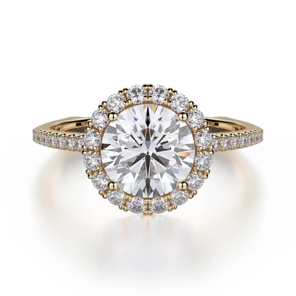 Michael M EUROPA 18K White Gold Engagement Ring R440S-1