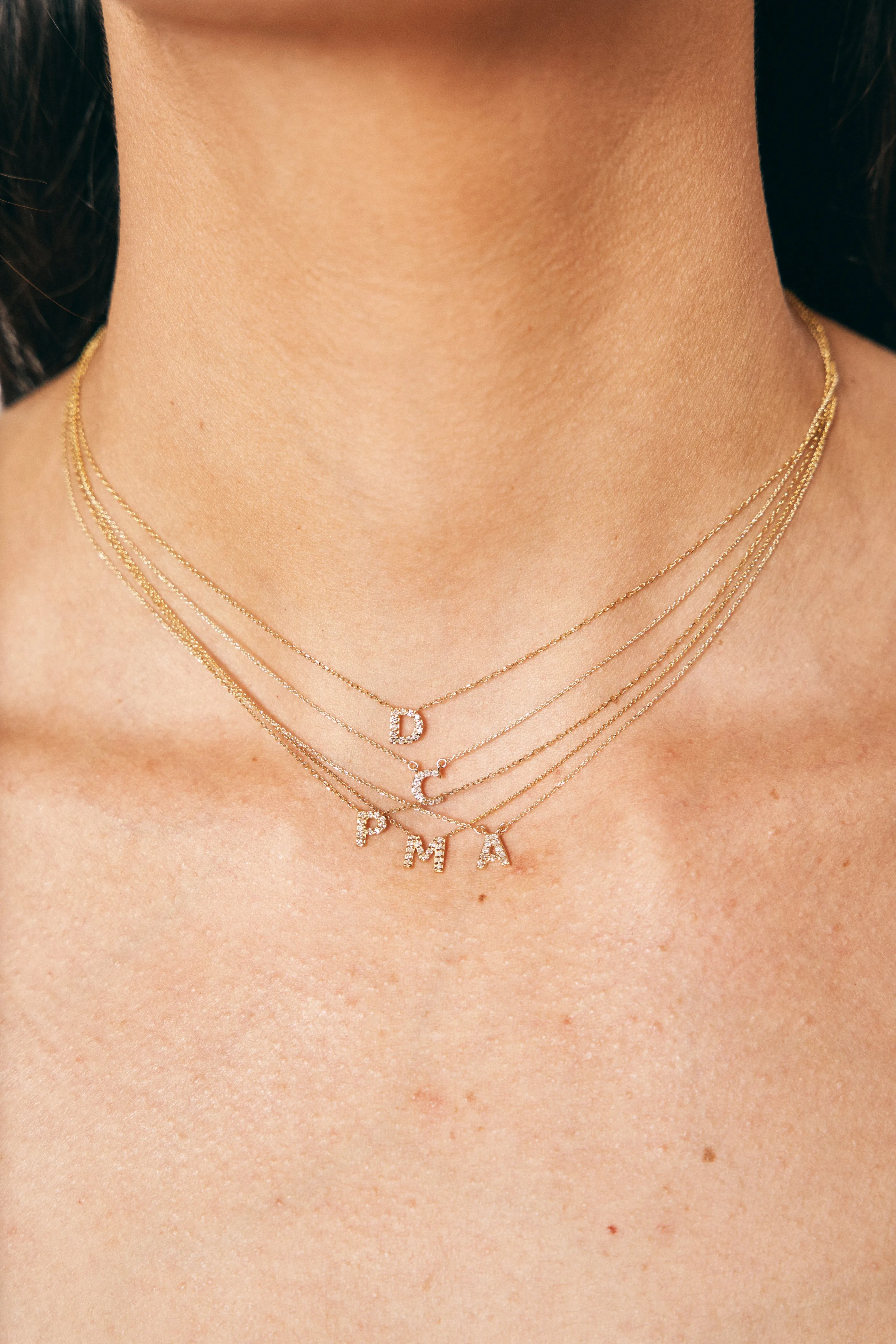 Mini Diamond Initial Necklace
