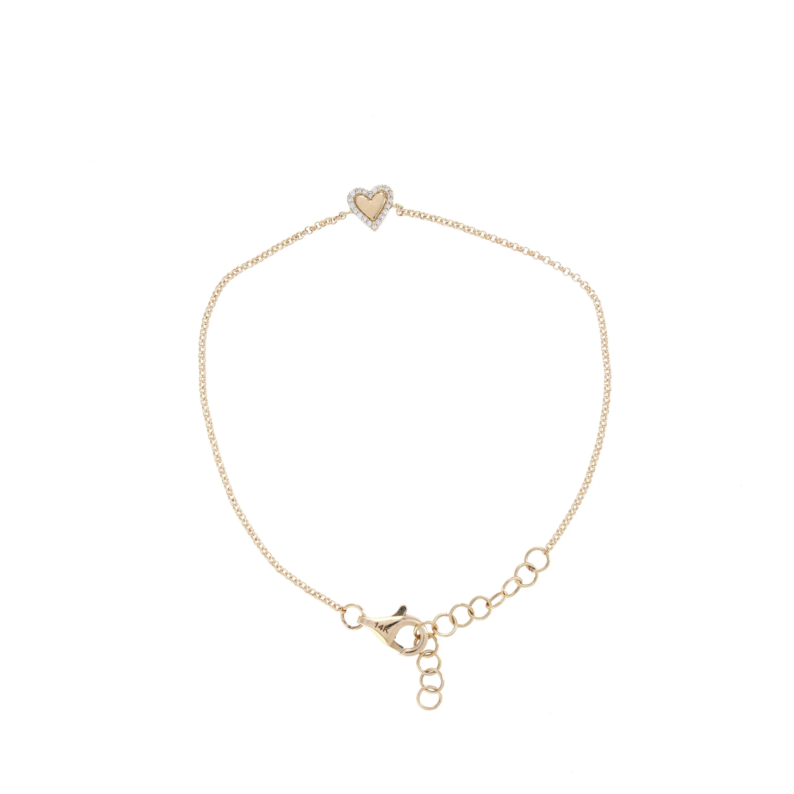 Mini Gold Heart Chain Bracelet