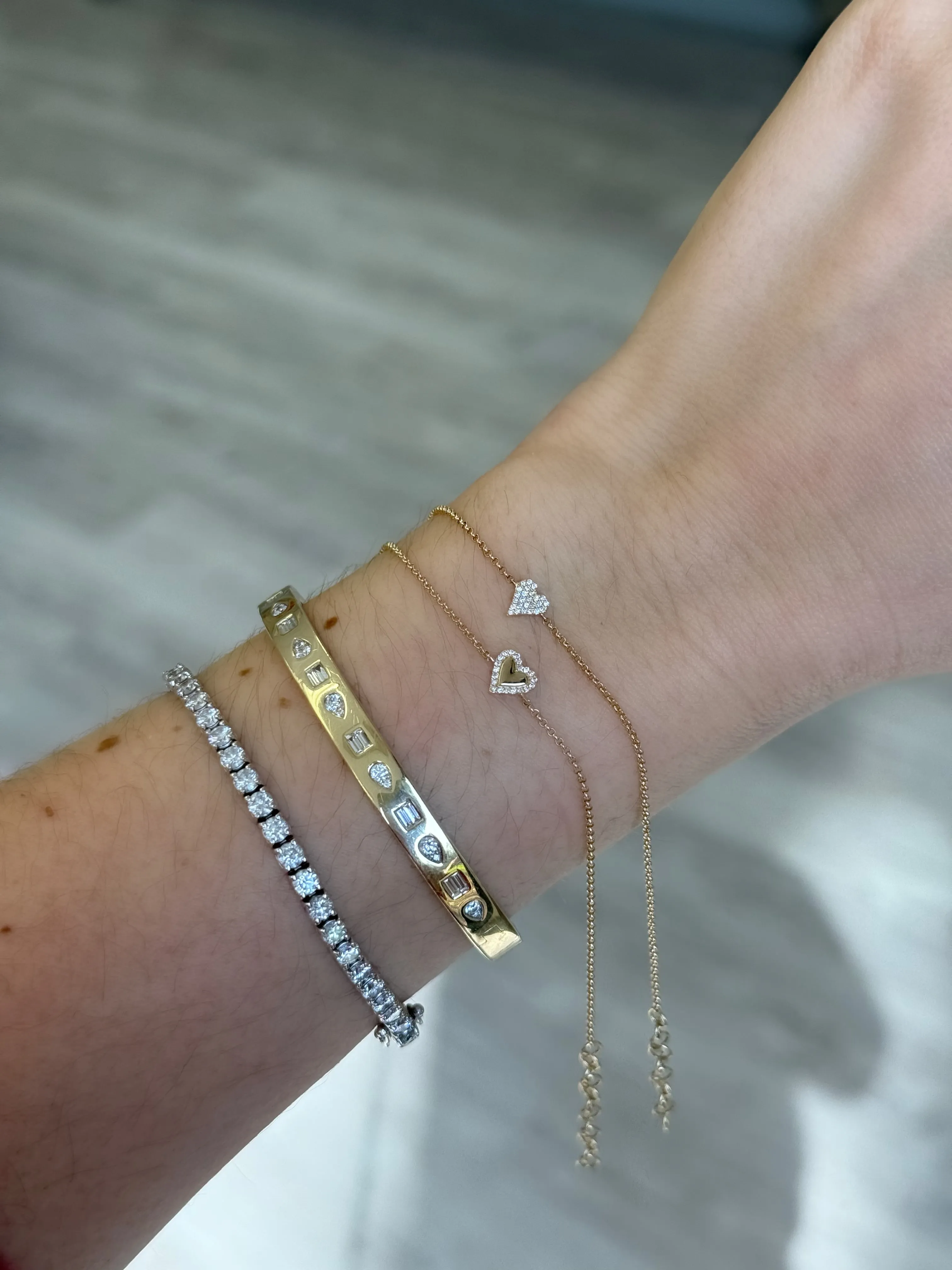 Mini Gold Heart Chain Bracelet