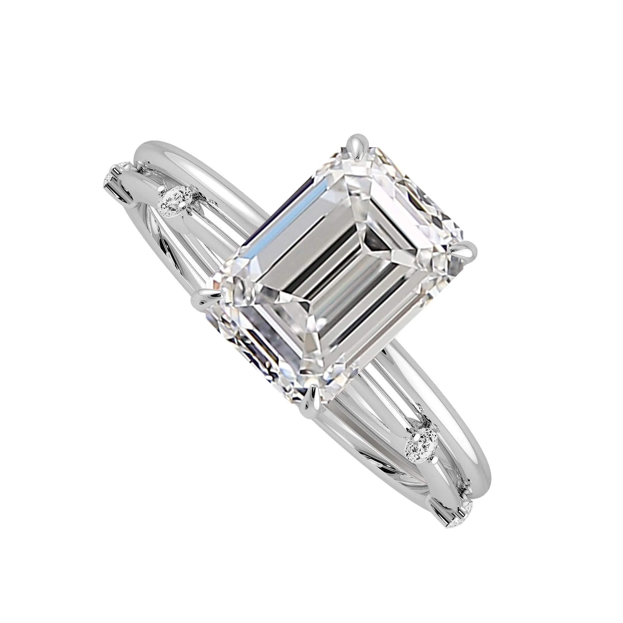 Minimal Emerald Diamond Bridal Set - 724