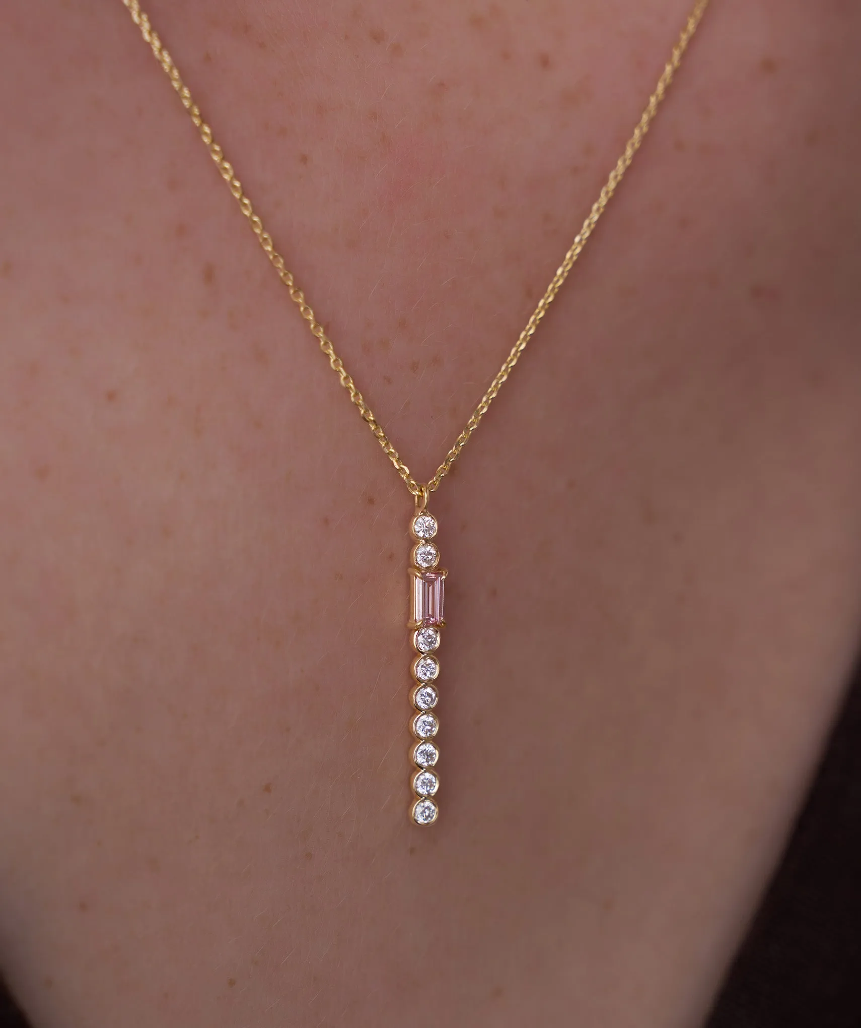 Minimalist Vertical Drop Necklace