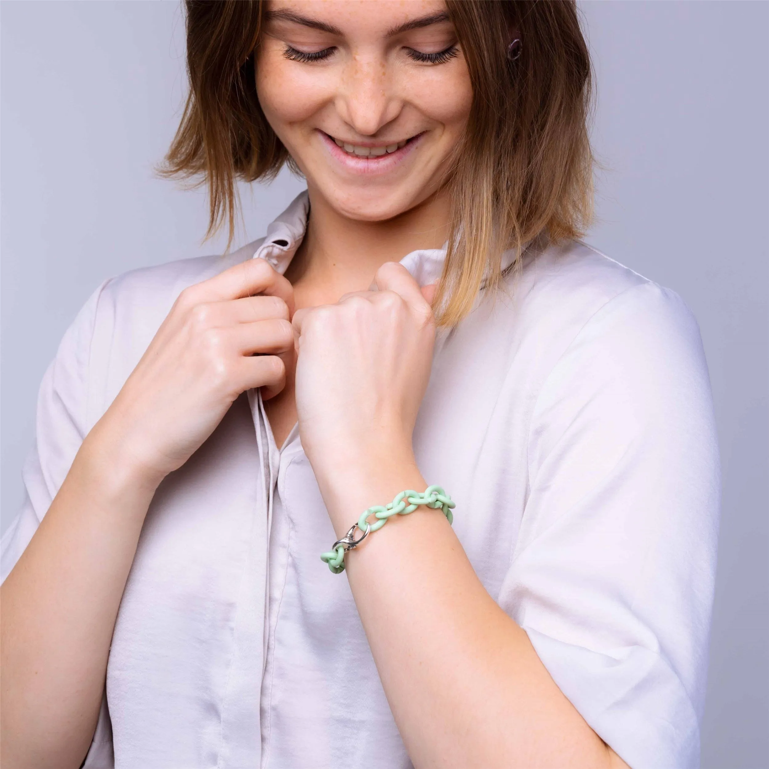 Mint Green Silver Bracelet