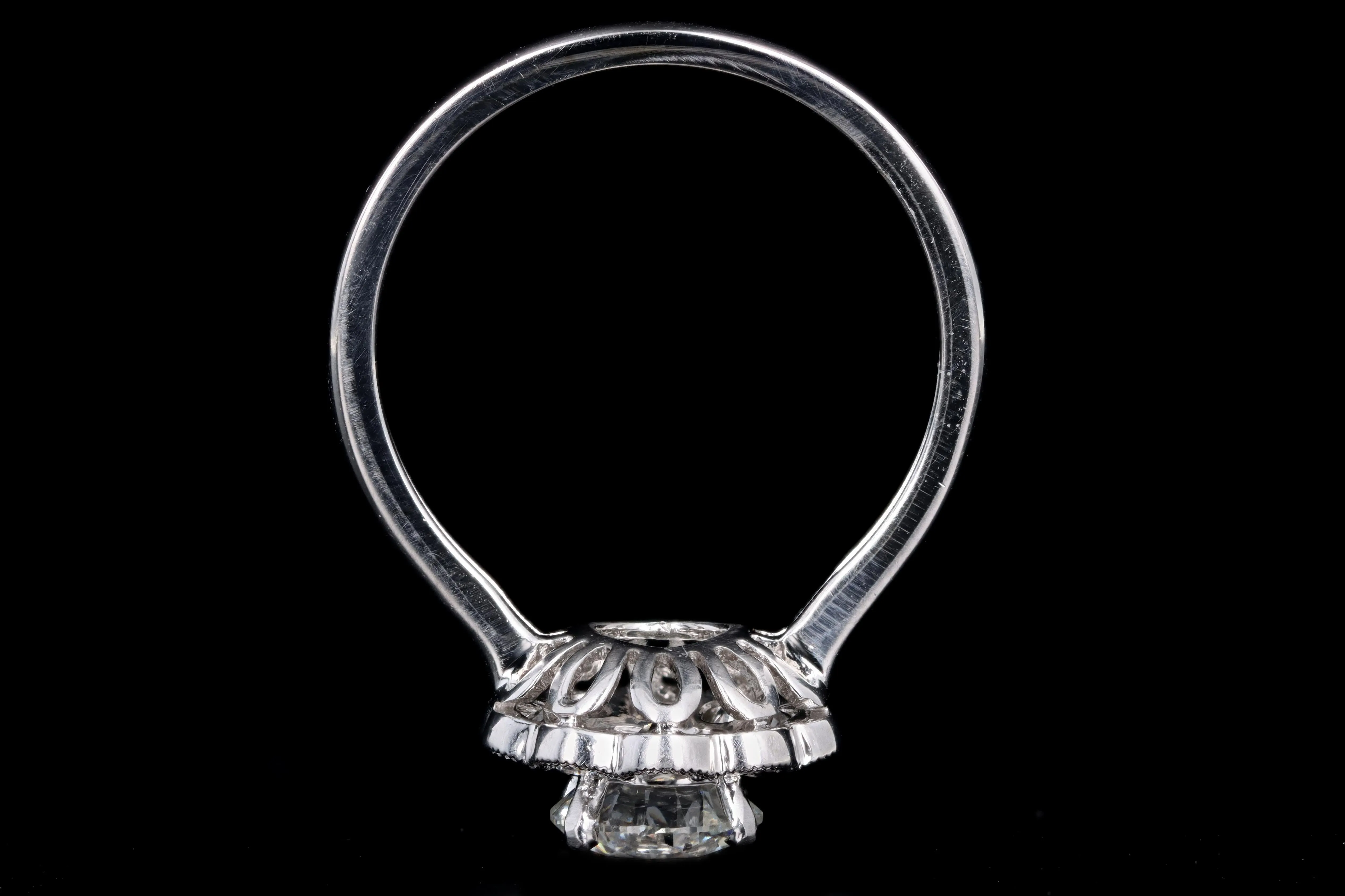 Modern 14K White Gold 1.13 Carat Round Brilliant Diamond Halo Engagement Ring GIA Certified