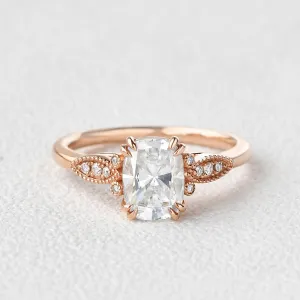 Moissanite Vintage Inspired Rose Gold Ring