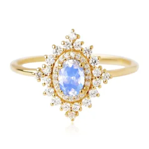 Moonstone & Moissanite Dynasty Ring