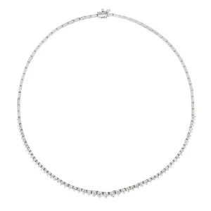 Morris & David 5.00 Carat Natural Graduated Diamond Necklace 14K White Gold 16''
