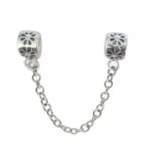 Mothers', Teens' and Children's Silver Plated Safety Chains for European Bracelets