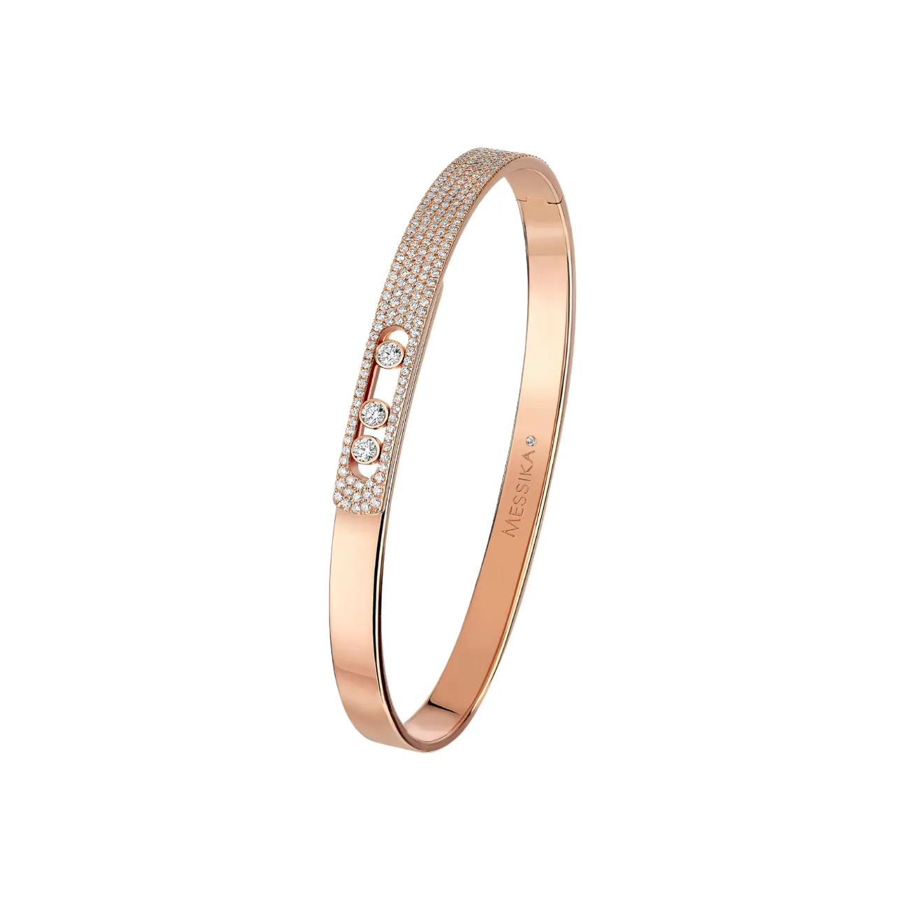Move Noa 18K Rose Gold Small Model Diamond Pavé Bangle Bracelet