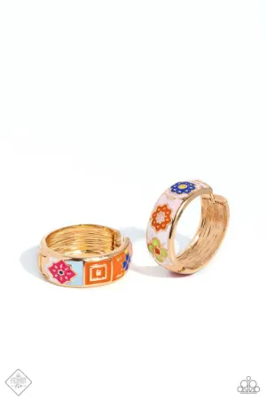 Multicolored Makeover Gold Hoop Earrings Paparazzi