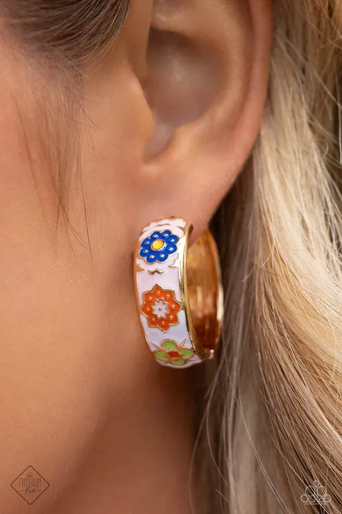 Multicolored Makeover Gold Hoop Earrings Paparazzi