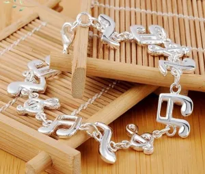 Music notes Bracelet (925 Sterling Silver) for Women Jewelry Accessories