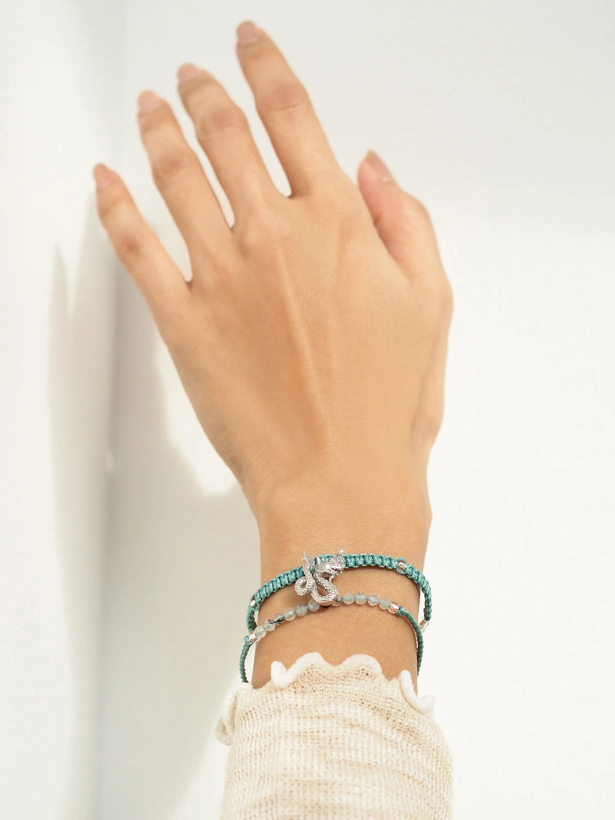 Naga Silver-Cyan SET Bracelets / Favora - Lucky