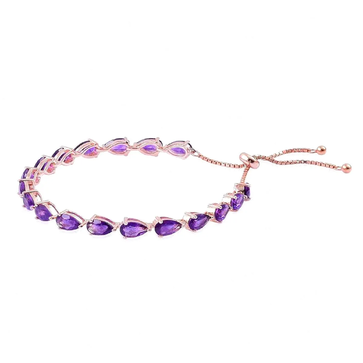 Natural Amethyst 925 Sterling Silver Tennis Bracelet Jewelry