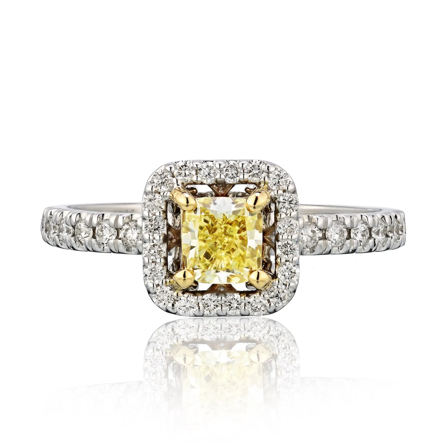 Natural Intense Yellow Diamond Ring