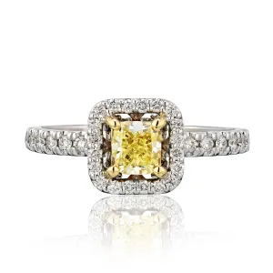 Natural Intense Yellow Diamond Ring