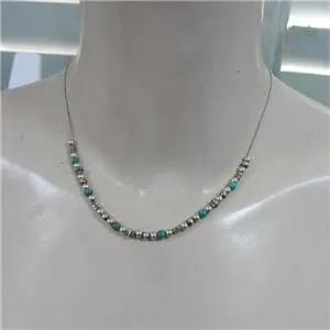Necklace Turquoise 14K Gold Fil 925 Sterling Silver Hadar Designers (L) Last