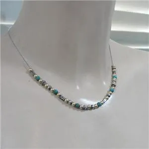 Necklace Turquoise 14K Gold Fil 925 Sterling Silver Hadar Designers (L) Last