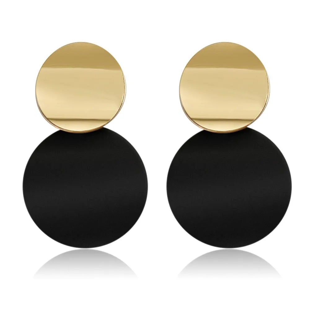 New Korean Heart Statement Drop Earrings  For Women In Fashion Vintage Geometric Acrylic Dangle Hanging Earring Jewelry Style