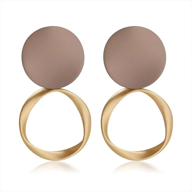 New Korean Heart Statement Drop Earrings  For Women In Fashion Vintage Geometric Acrylic Dangle Hanging Earring Jewelry Style