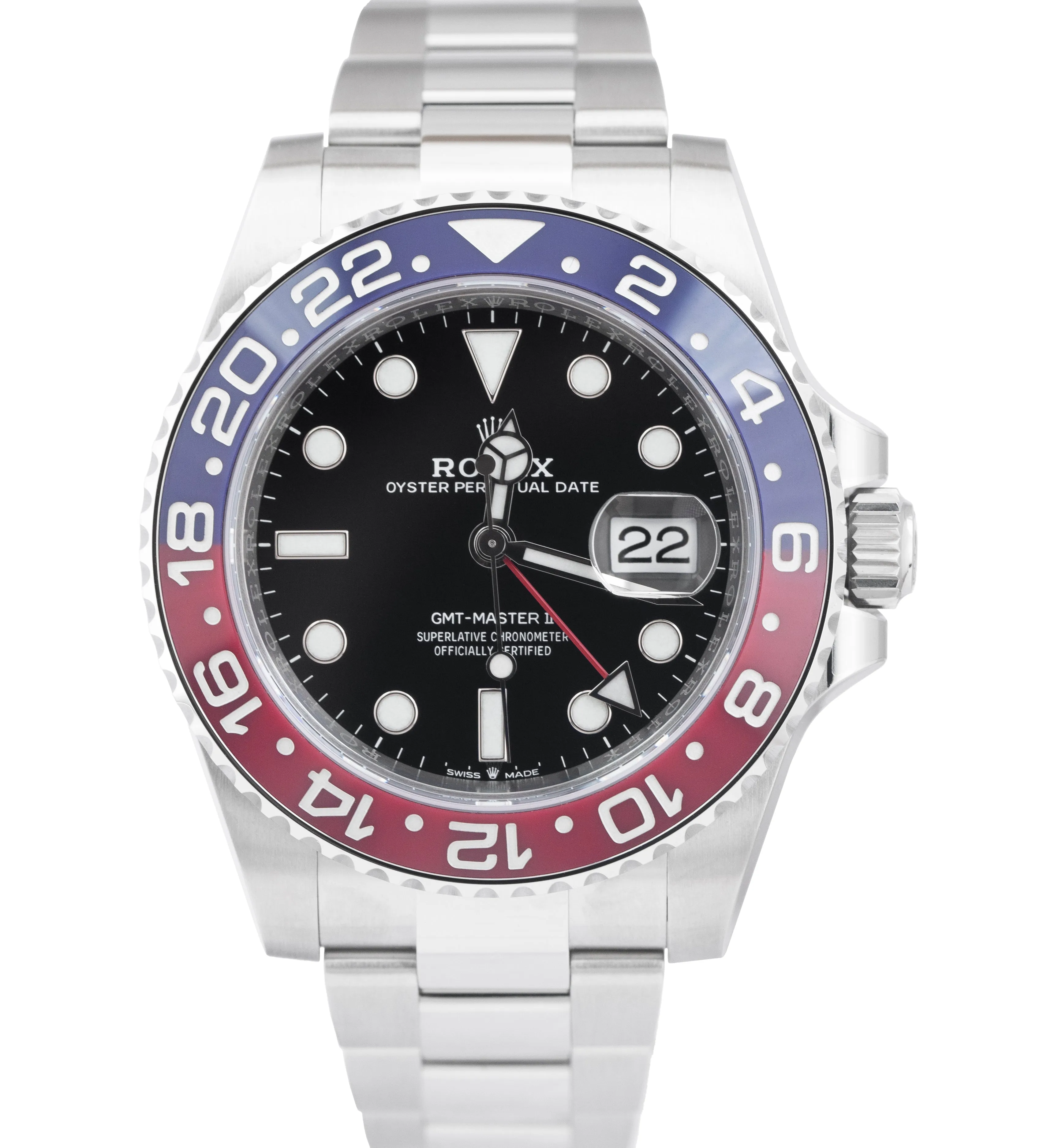 NEW STICKERED Rolex GMT-Master II Ceramic PEPSI OYSTER 40mm 126710 BLRO B P