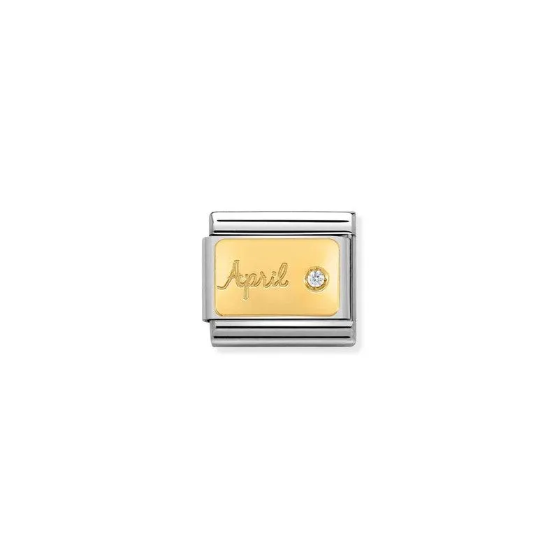 Nomination Composable Link April, Diamond Stone, 18K Gold