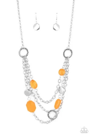Oceanside Spa Orange Paparazzi Necklace