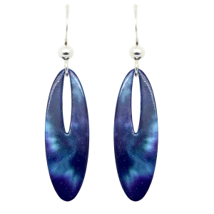 On Angel's Wings Slender Open Oval Earrings