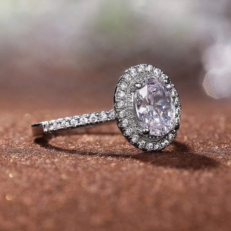 Oval Diamond Ring | Round Diamond Ring | Womens Round Ring | Oval Ring | Oval Engagement Ring | Round Diamond Ring | Halo Ring | Big Ring