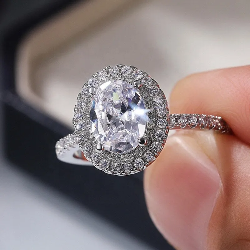 Oval Diamond Ring | Round Diamond Ring | Womens Round Ring | Oval Ring | Oval Engagement Ring | Round Diamond Ring | Halo Ring | Big Ring
