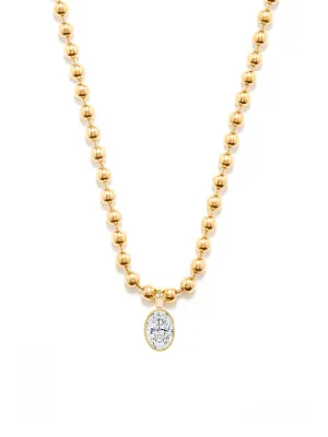 Oval Lab Diamond Ball Chain Necklace