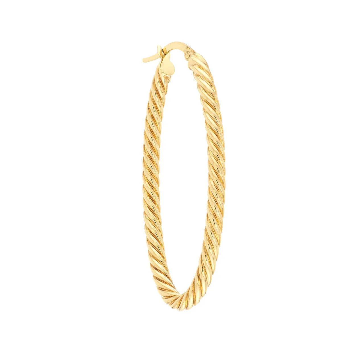 Oval Rope Twist Hoop Earrings