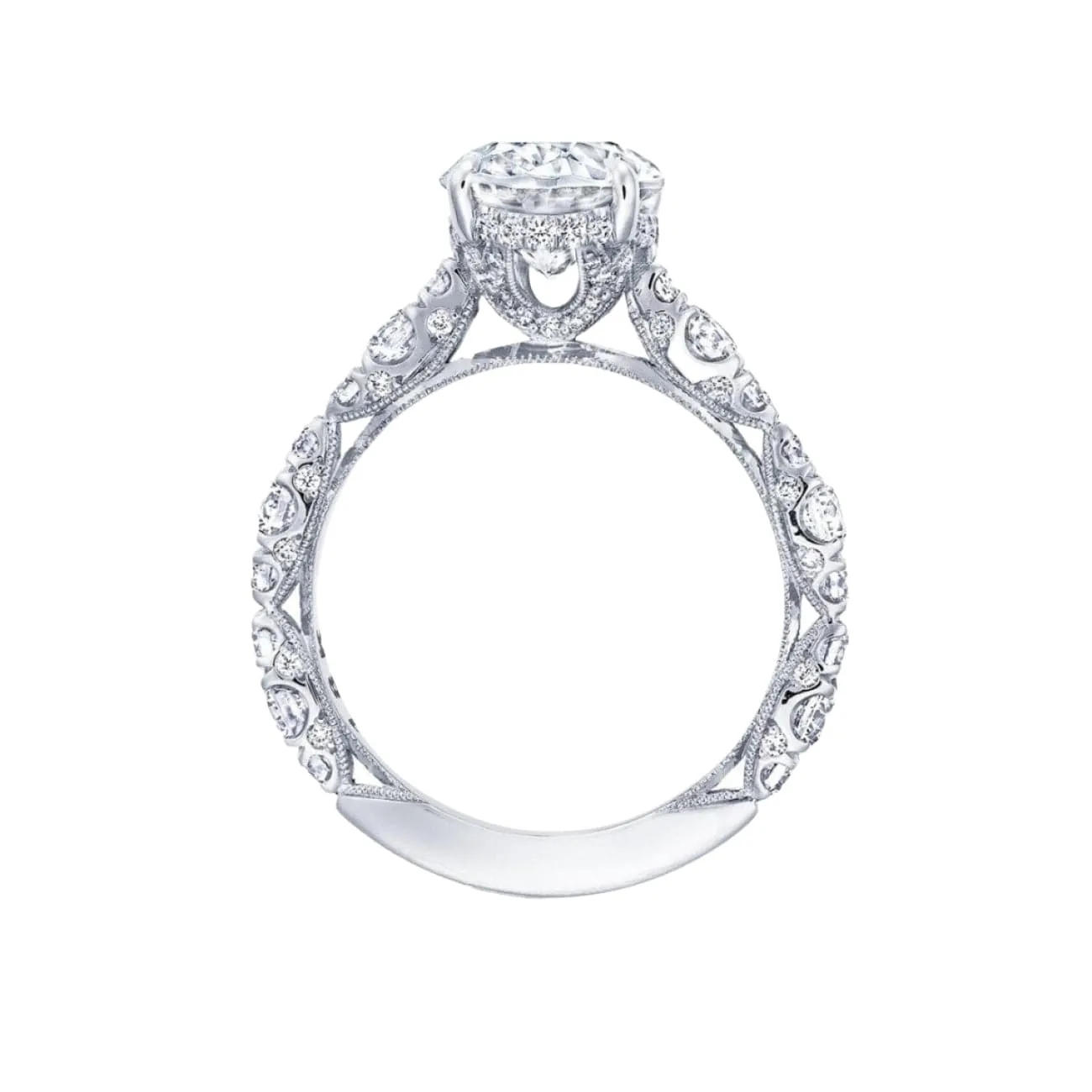Oval Solitaire 18K White Gold Engagement Ring