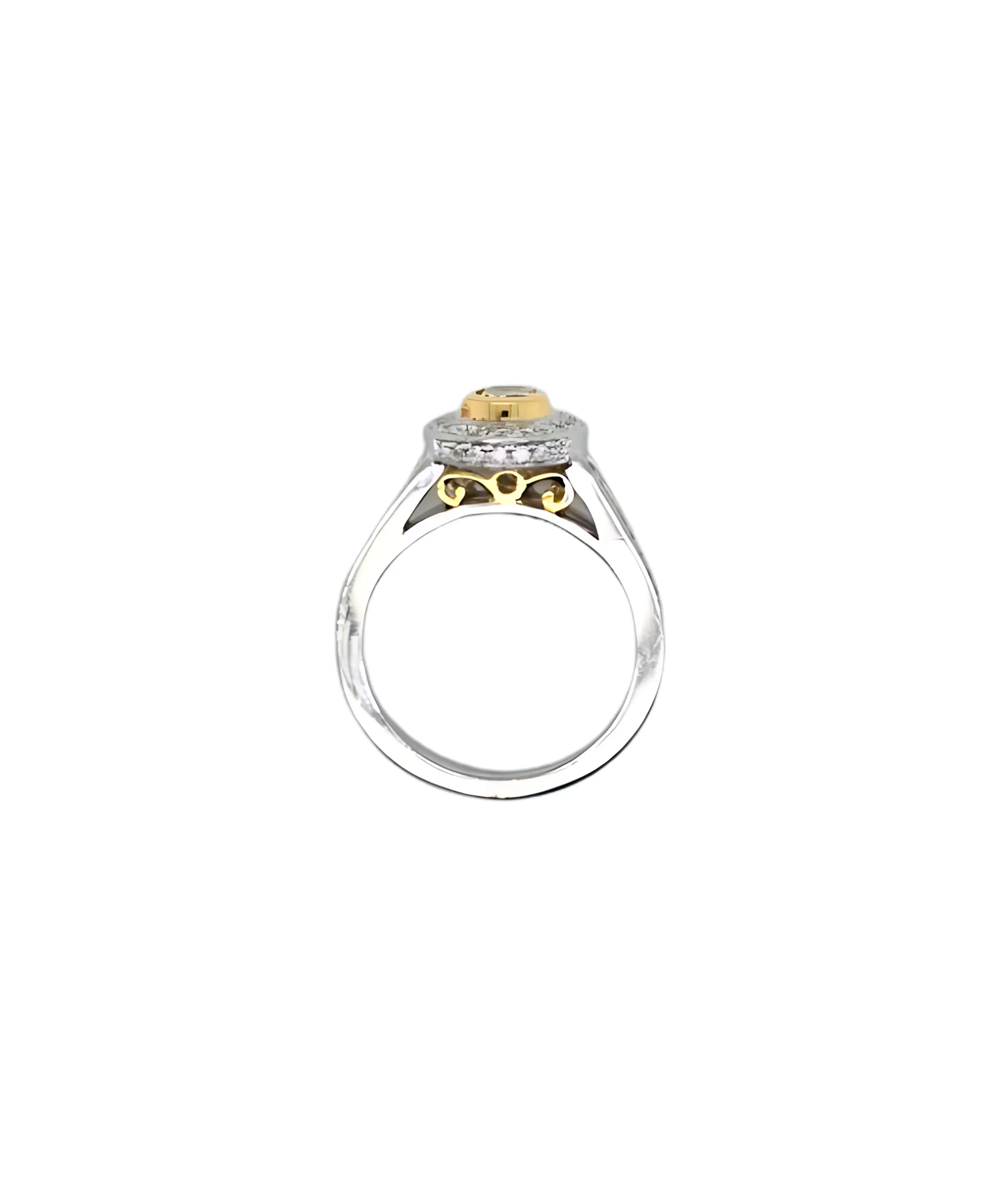 Oval Yellow Diamond Engagement Ring with Halo