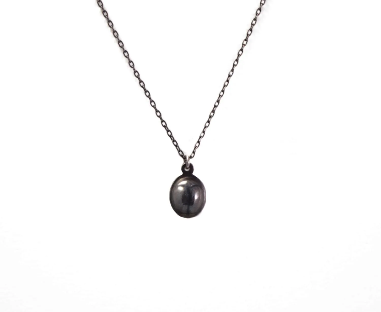 Oxidized Beetle Necklace