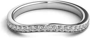 Pave Fitted Diamond Wedding Band