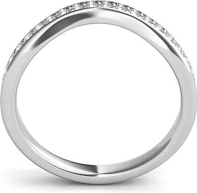 Pave Fitted Diamond Wedding Band