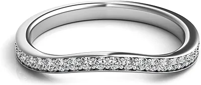 Pave Fitted Diamond Wedding Band