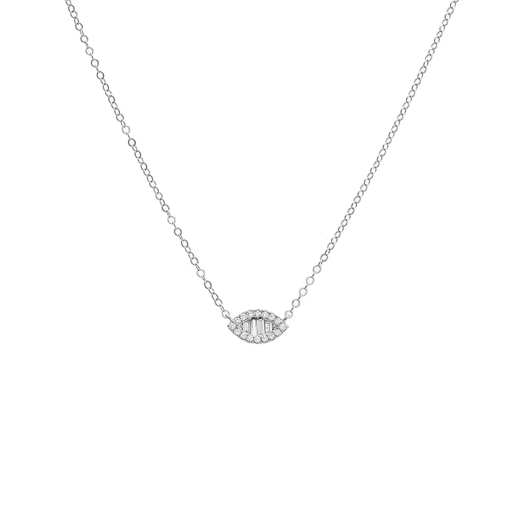 Pave X Baguette Marquise Chain Necklace