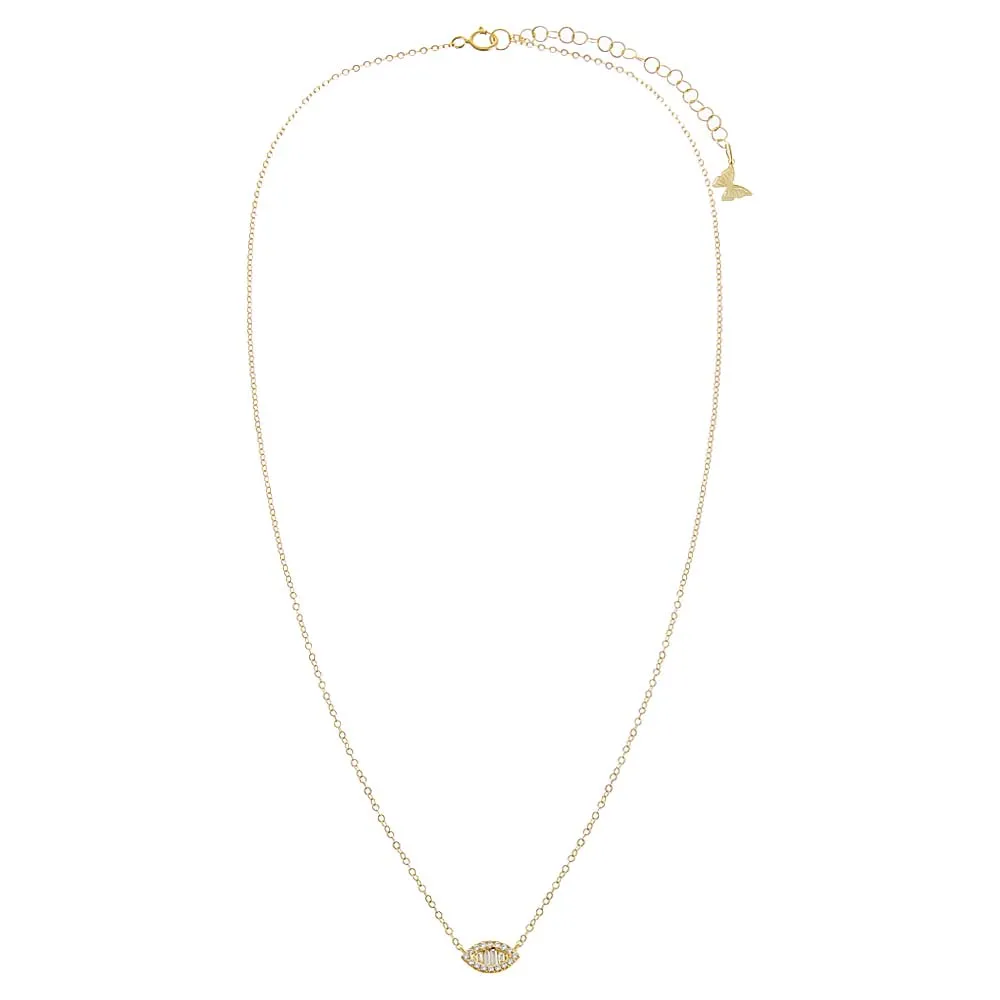 Pave X Baguette Marquise Chain Necklace