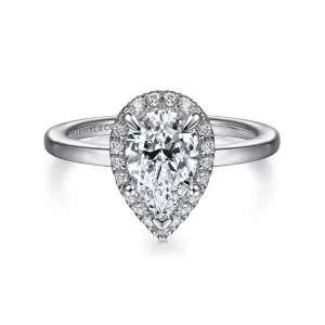 Pear Shape Halo Diamond Engagement Ring Mounting