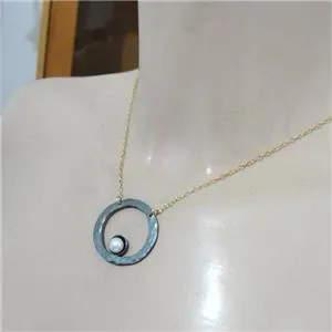 Pearl Pendant 14k Gold Filled 925 Silver Handmade Modern Hadar Designers (V)